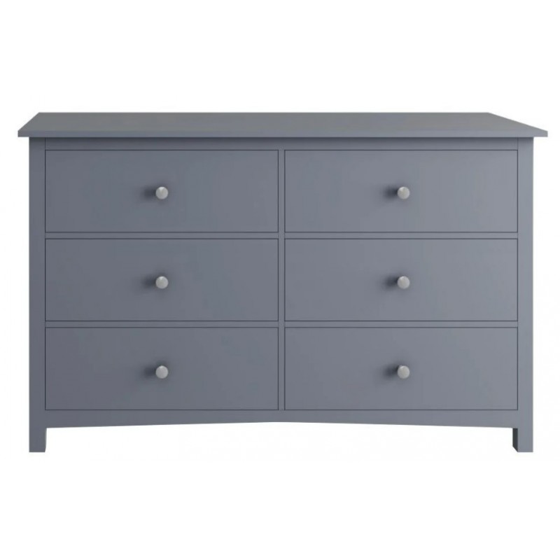 AM Olive 6 Drawer Chest Grey KD